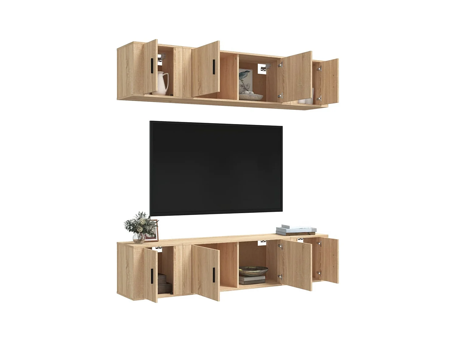 Las Cruces  Ensemble de meubles TV 6 pcs Chêne sonoma Bois d'ingénierie