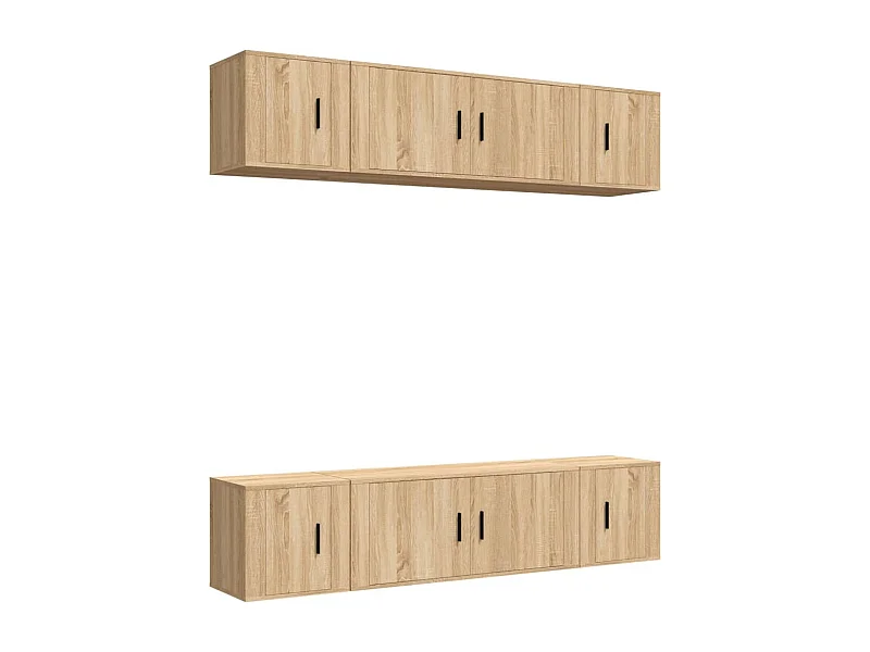Las Cruces  Ensemble de meubles TV 6 pcs Chêne sonoma Bois d'ingénierie
