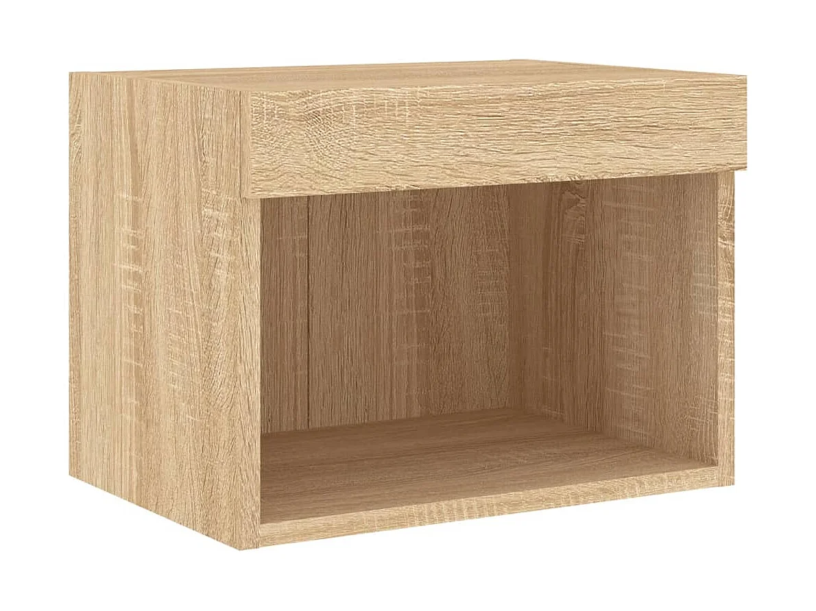 Brisora  Meuble TV muraux 4 pcs avec lumières LED chêne sonoma