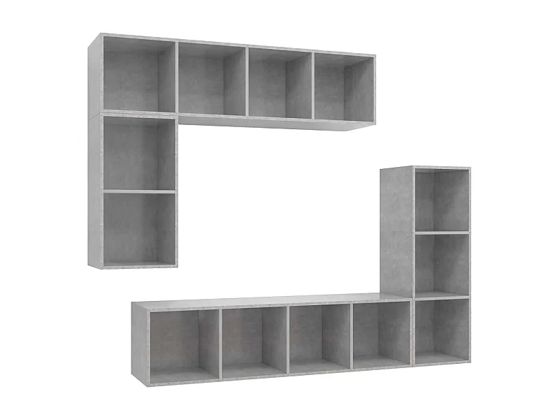 Hoosick Falls  Set de muebles de TV 4 pzas madera contrachapada gris hormigón