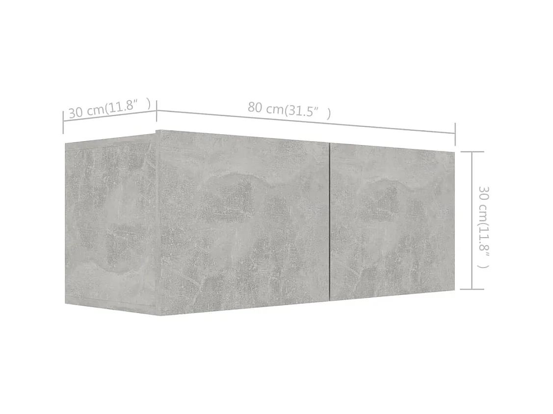 Zyanio  Ensemble de meubles TV 4 pcs Gris béton Bois d'ingénierie