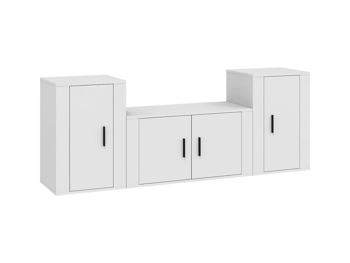 Wynna  Ensemble de meubles TV 3 pcs Blanc Bois d'ingénierie