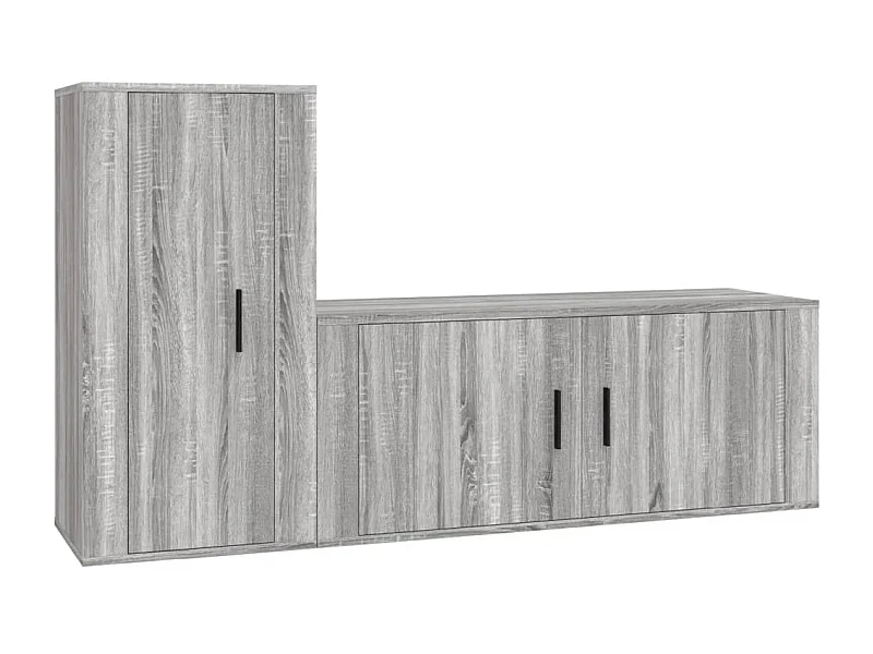 Dyrgar  Ensemble de meubles TV 2 pcs Sonoma gris Bois d'ingénierie