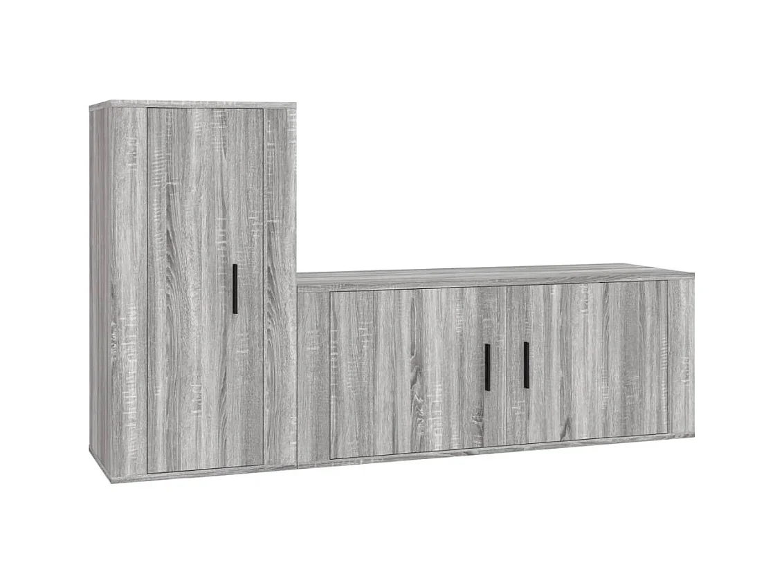 Dyrgar  Ensemble de meubles TV 2 pcs Sonoma gris Bois d'ingénierie