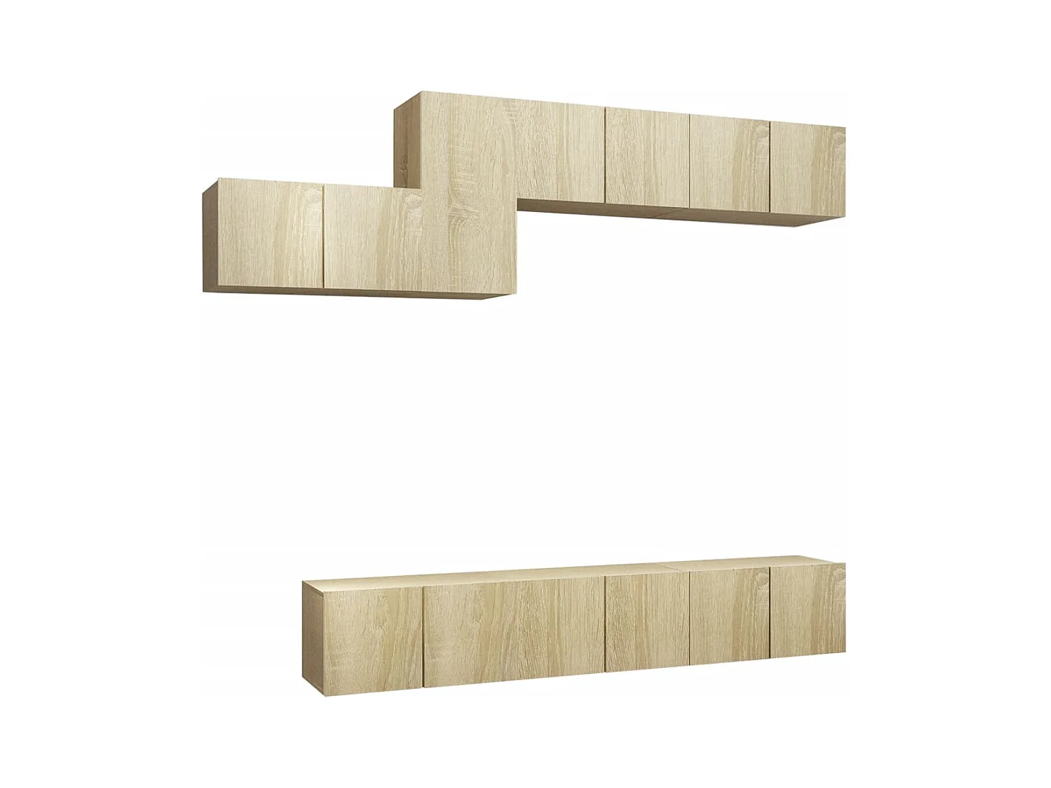 Claudia Isabel  Set de muebles salón TV 7 pzas madera ingeniería roble Sonoma