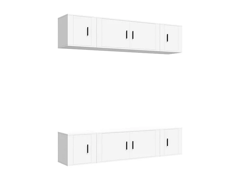 Las Cruces  Ensemble de meubles TV 6 pcs Blanc Bois d'ingénierie