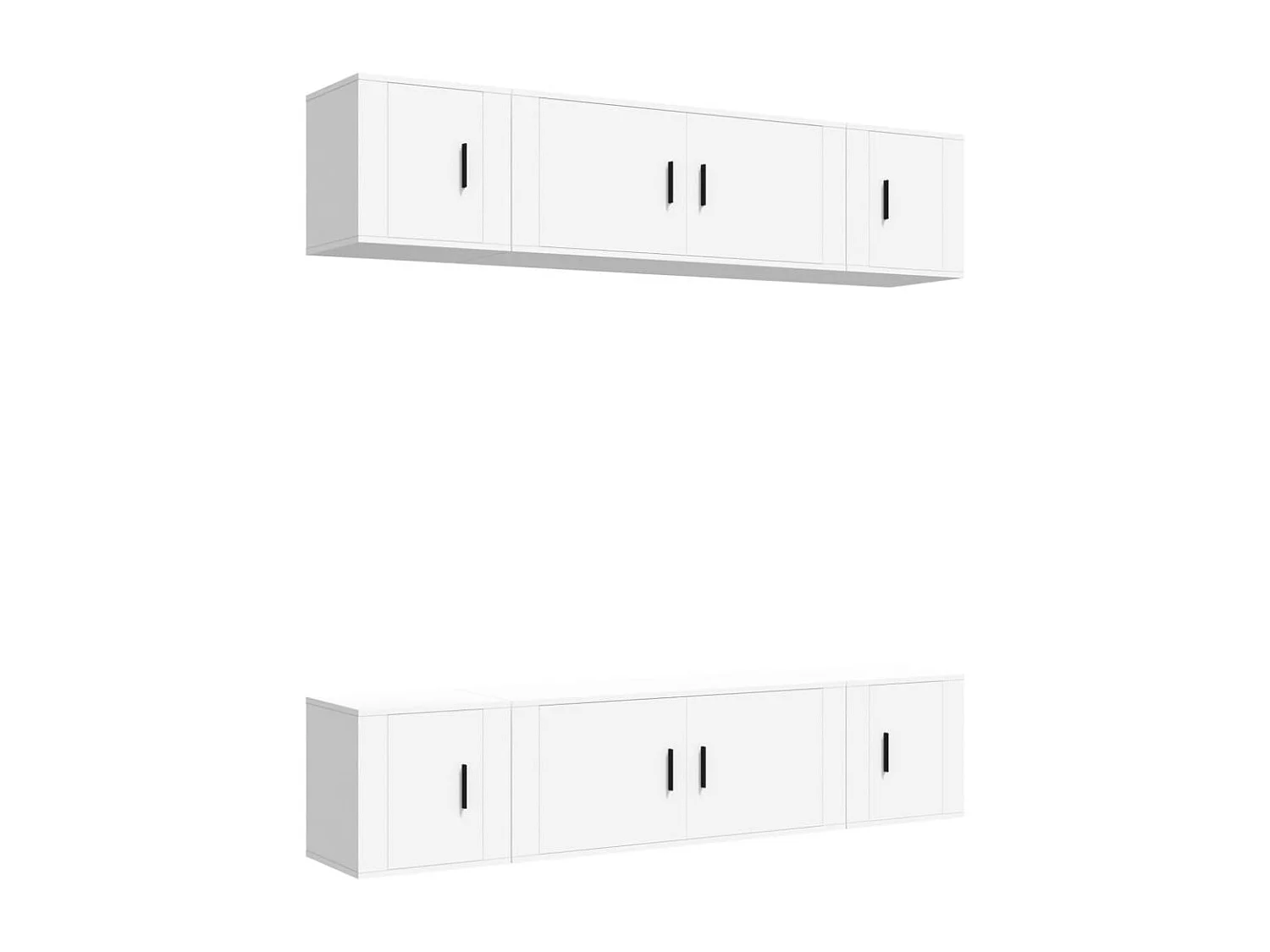 Las Cruces  Ensemble de meubles TV 6 pcs Blanc Bois d'ingénierie
