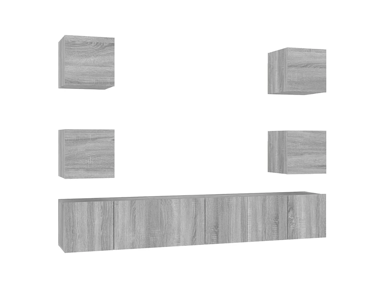Azra  Ensemble de meubles TV 7 pcs Sonoma gris Bois d'ingénierie