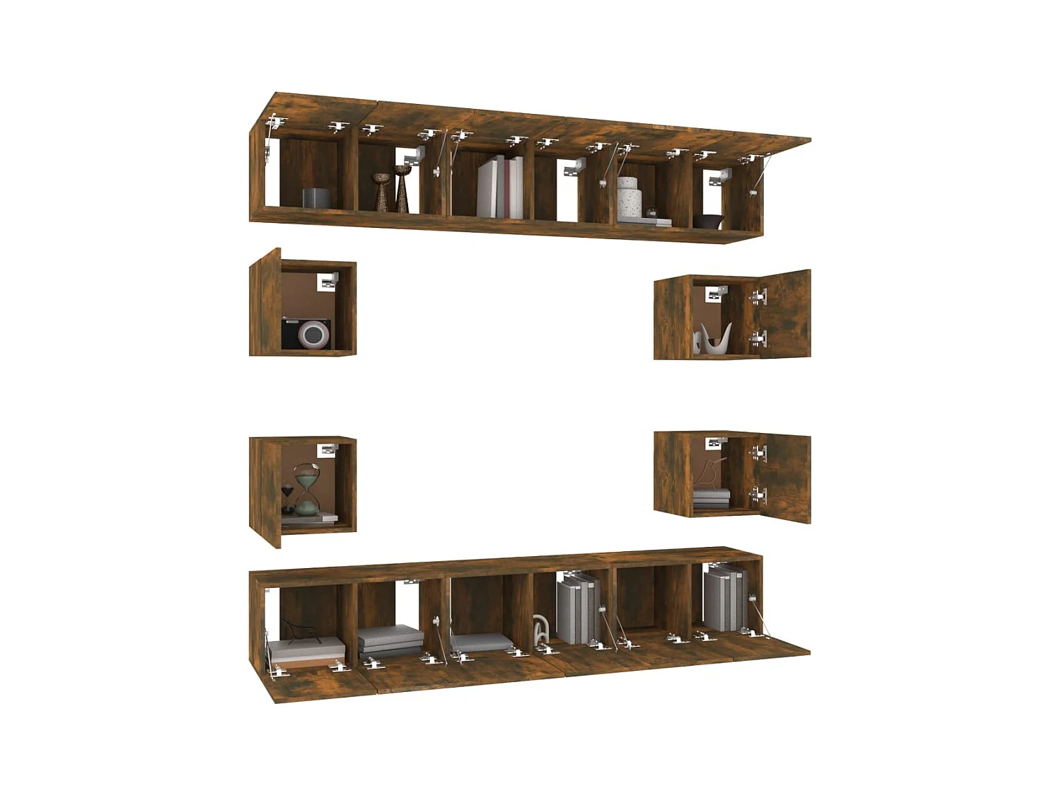 Clondalkin  Ensemble de meubles TV 10 pcs Chêne fumé Bois d'ingénierie