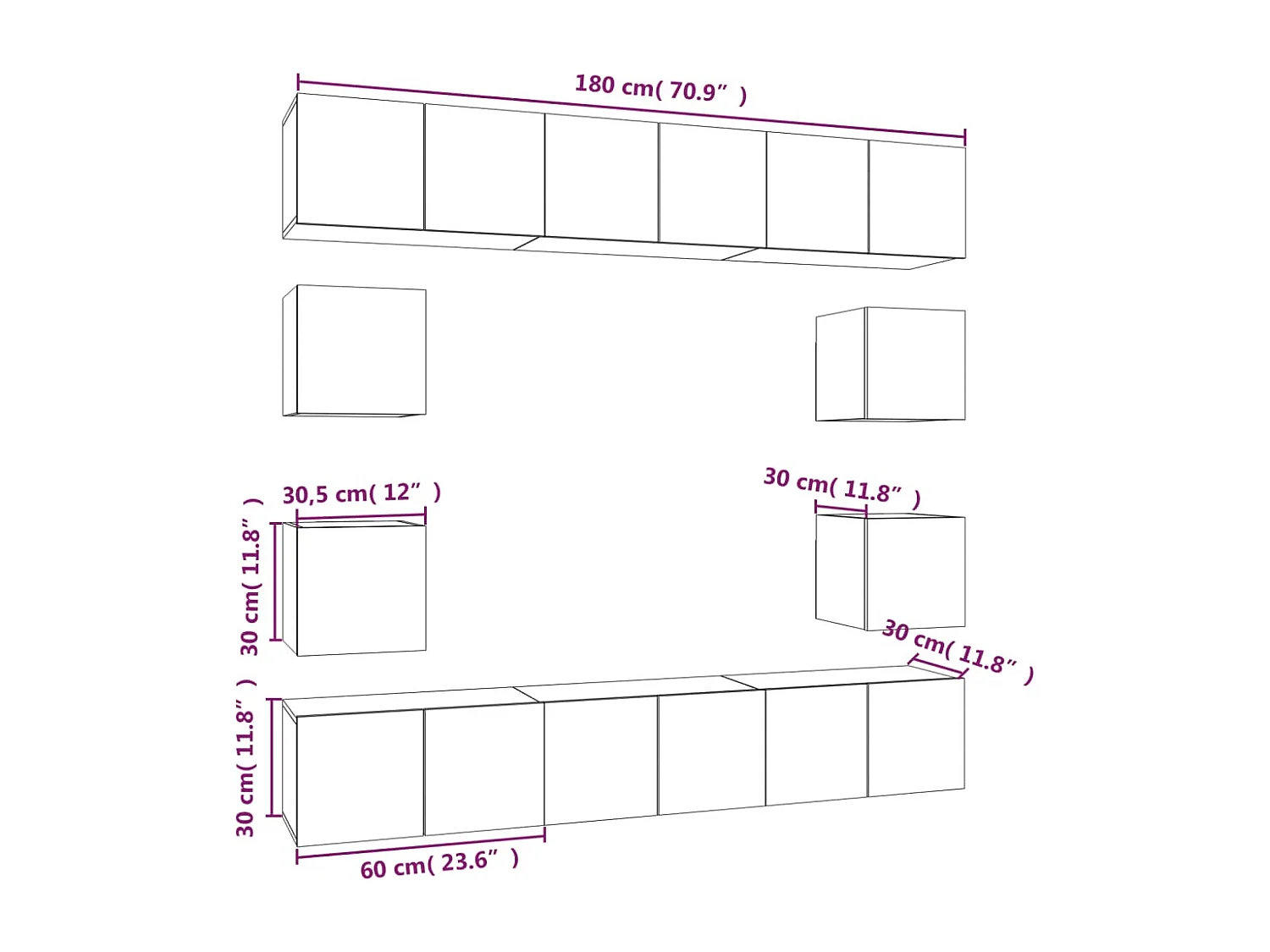 Clondalkin  Ensemble de meubles TV 10 pcs Chêne fumé Bois d'ingénierie