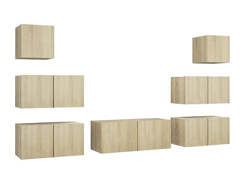 Vinton  Juego de muebles de salón 7 piezas roble Sonoma