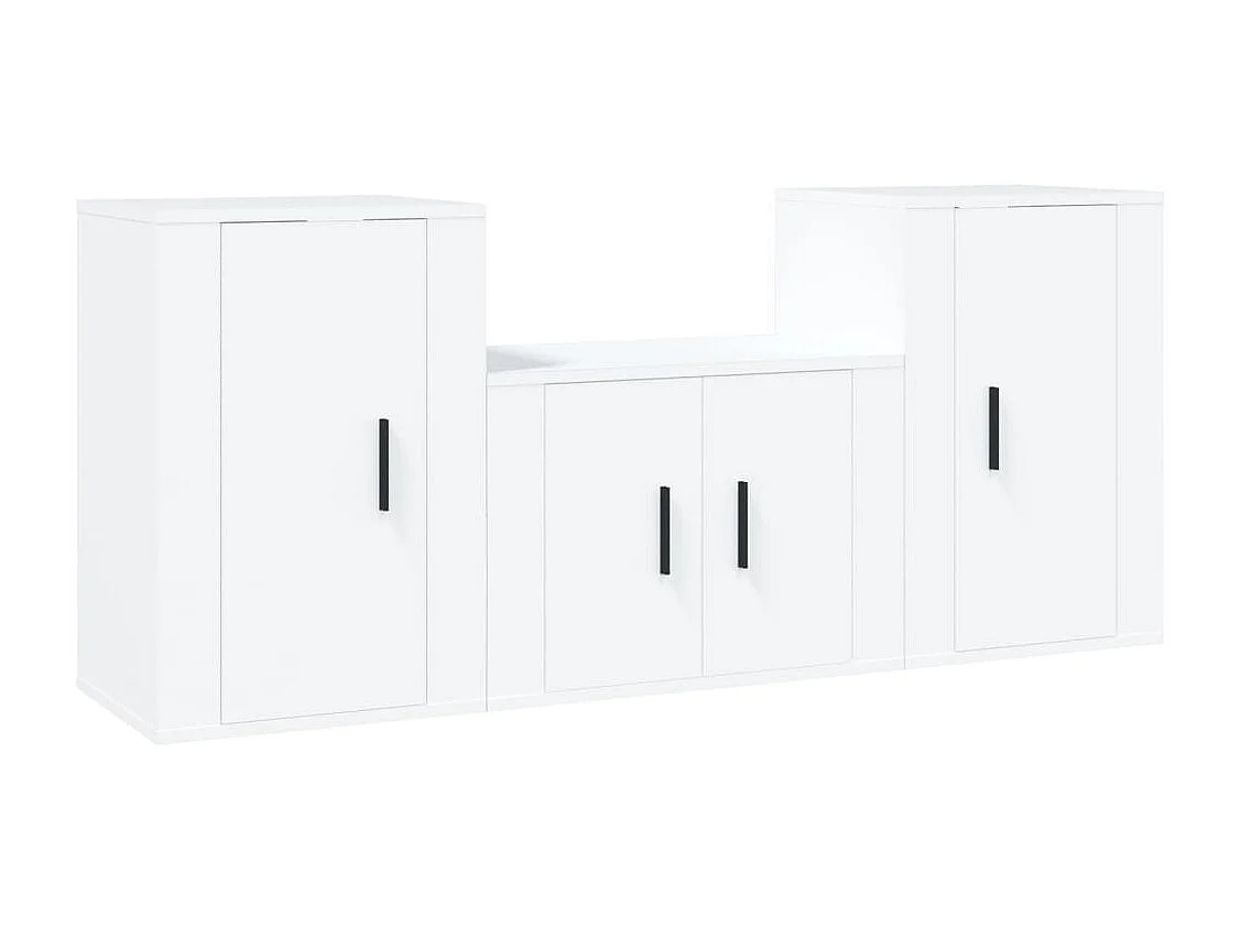 Joep  Ensemble de meubles TV 3 pcs Blanc Bois d'ingénierie