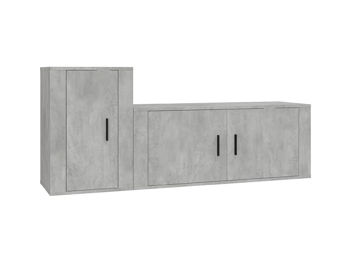 Sissel  Ensemble de meubles TV 2 pcs gris béton bois d'ingénierie