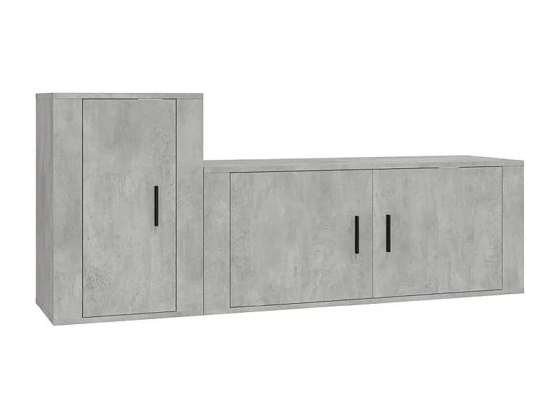 Sissel  Ensemble de meubles TV 2 pcs gris béton bois d'ingénierie