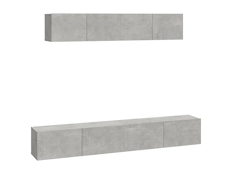 Isandro  Set de muebles de TV 4 pzas madera contrachapada gris hormigón