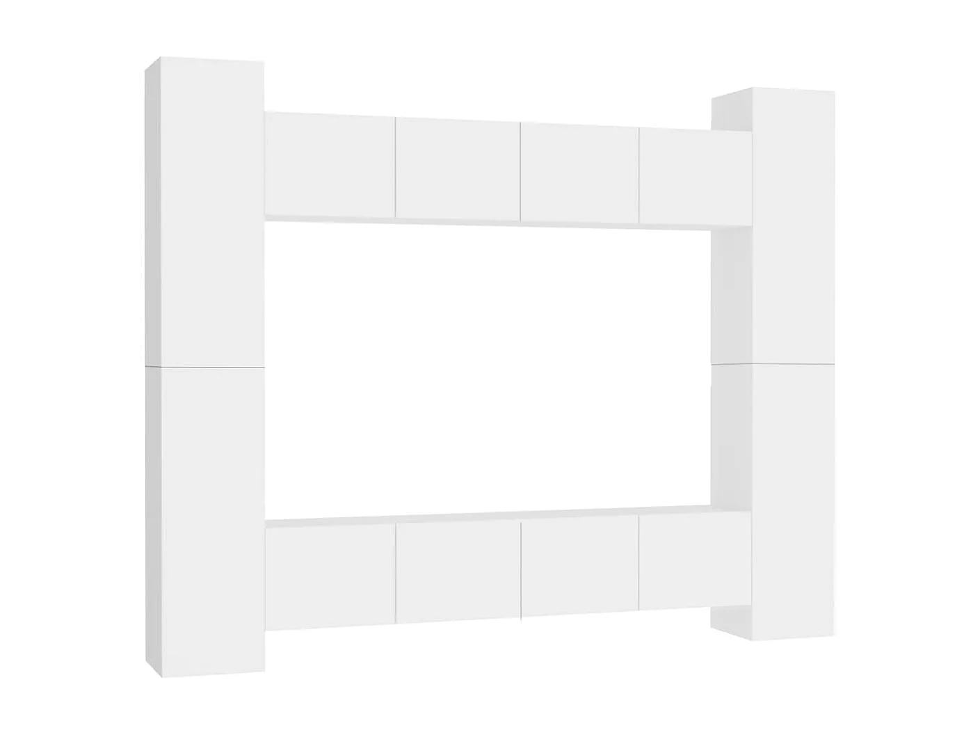 Jean  Ensemble de meubles TV 8 pcs Blanc Bois d'ingénierie