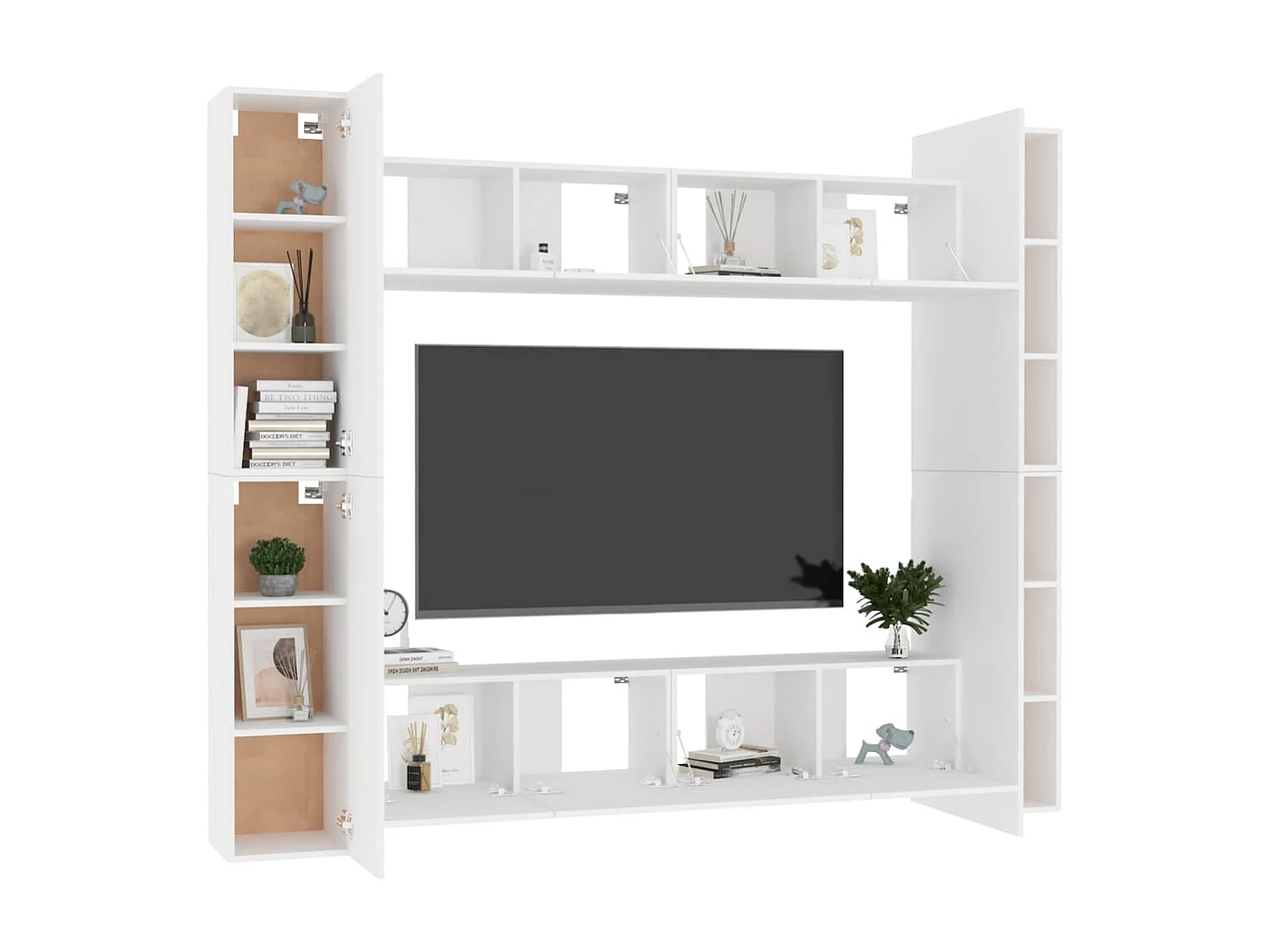 Jean  Ensemble de meubles TV 8 pcs Blanc Bois d'ingénierie