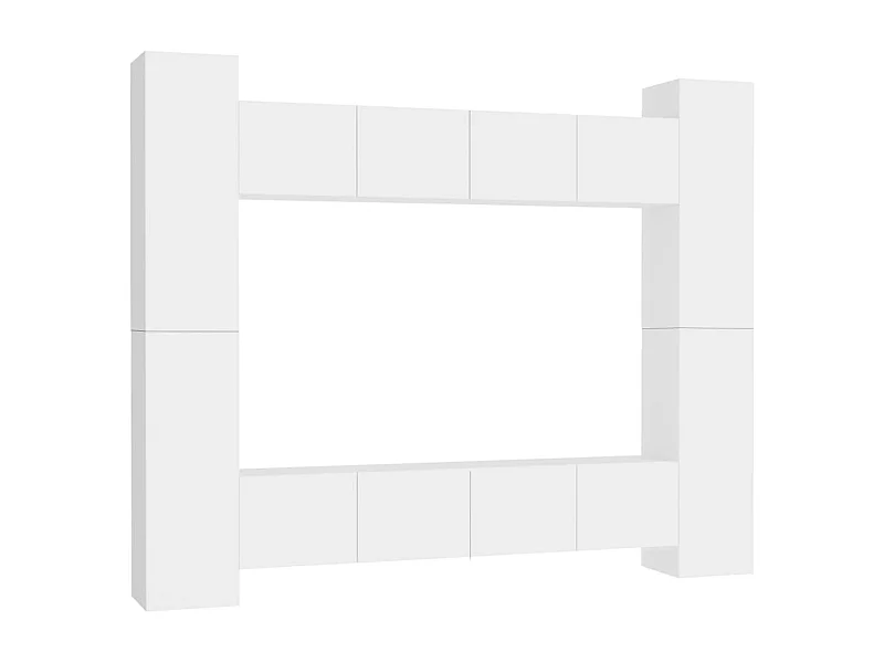 Jean  Ensemble de meubles TV 8 pcs Blanc Bois d'ingénierie