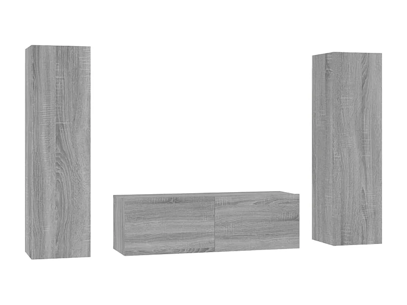 Deadwood  Ensemble de meubles TV 3 pcs Sonoma gris Bois d'ingénierie