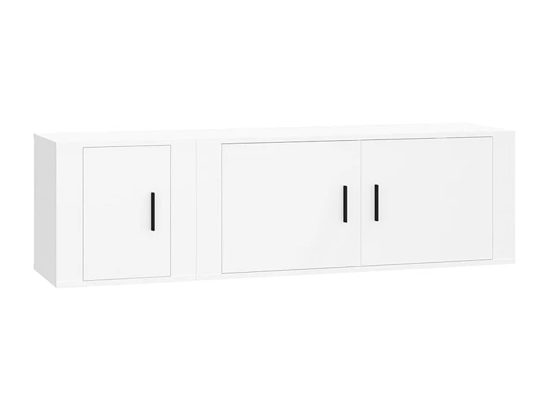 Pallir  Ensemble de meubles TV 2 pcs Blanc Bois d'ingénierie