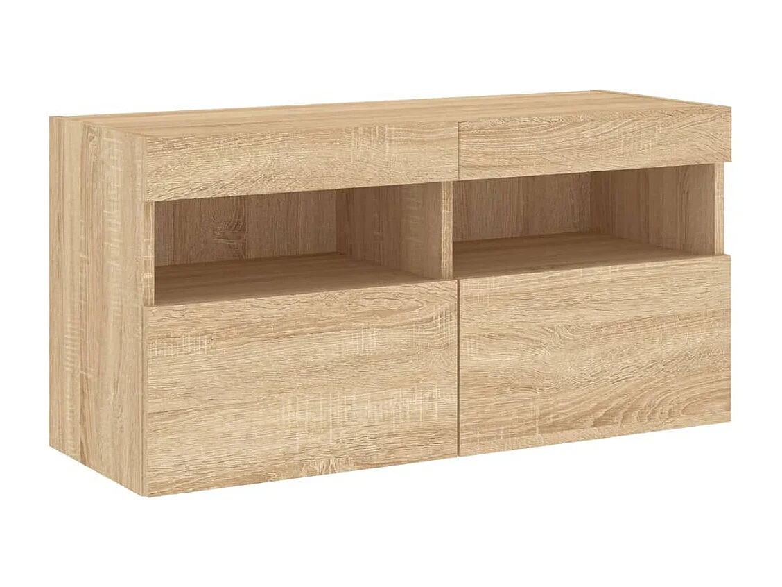 Trinidad  Ensemble de meubles TV muraux 7pcs et lumières LED chêne sonoma