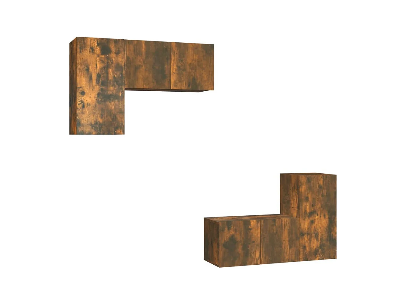 Chelles  Ensemble de meubles TV 4 pcs Chêne fumé Bois d'ingénierie