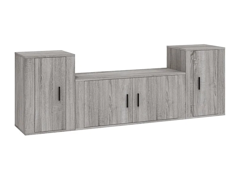 Leo  Ensemble de meubles TV 3 pcs Sonoma gris Bois d'ingénierie