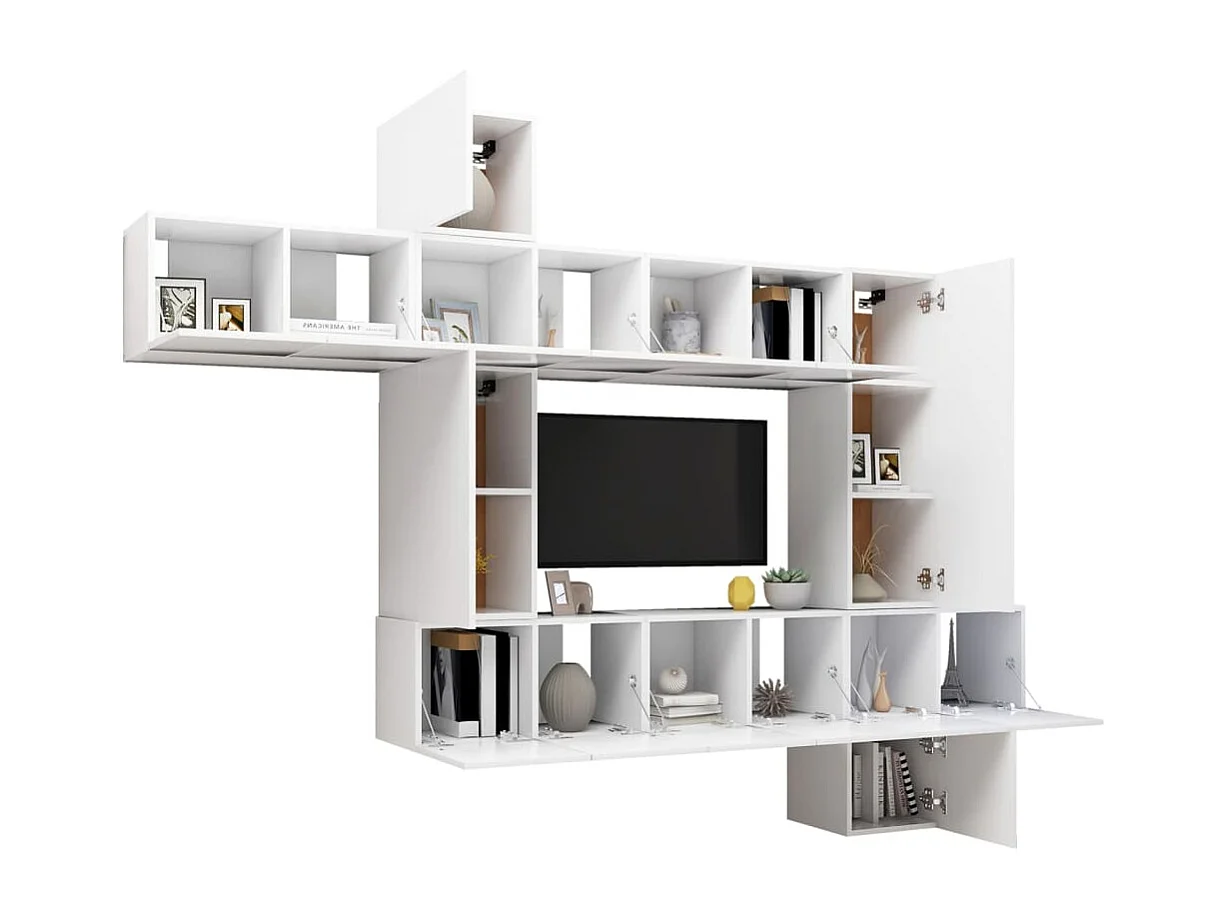 Bradbury  Ensemble de meubles TV 10 pcs Blanc Bois d'ingénierie