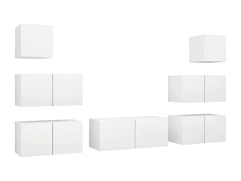 Vinton  Ensemble de meubles TV 7 pcs Blanc Bois d'ingénierie