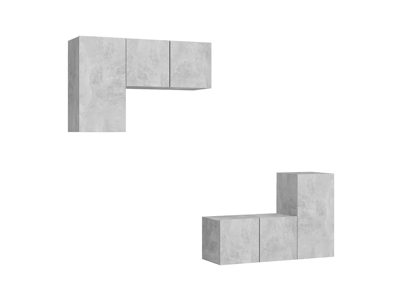 Chelles  Ensemble de meubles TV 4 pcs Gris béton Bois d'ingénierie