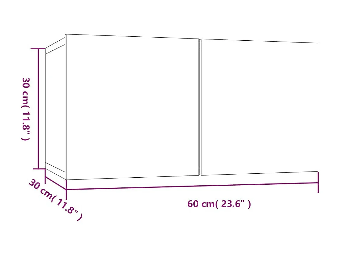 Assumption  Meubles TV muraux 4 pcs Chêne fumé 60x30x30cm Bois d'ingénierie