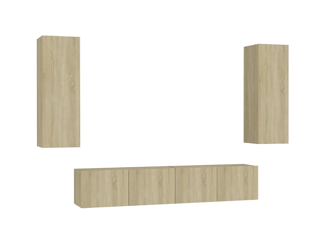 Sørbymagle  Ensemble de meubles TV 4 pcs Chêne sonoma Bois d'ingénierie