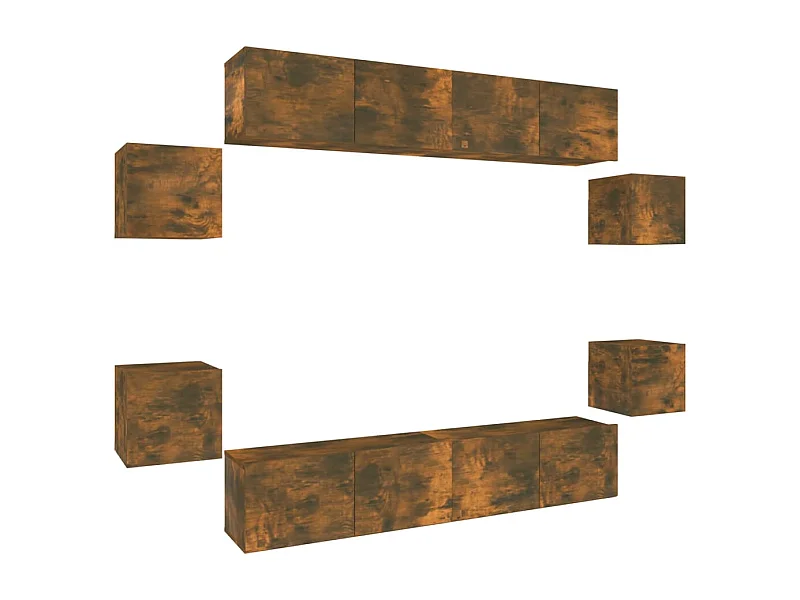 Clondalkin  Ensemble de meubles TV 8 pcs Chêne fumé Bois d'ingénierie
