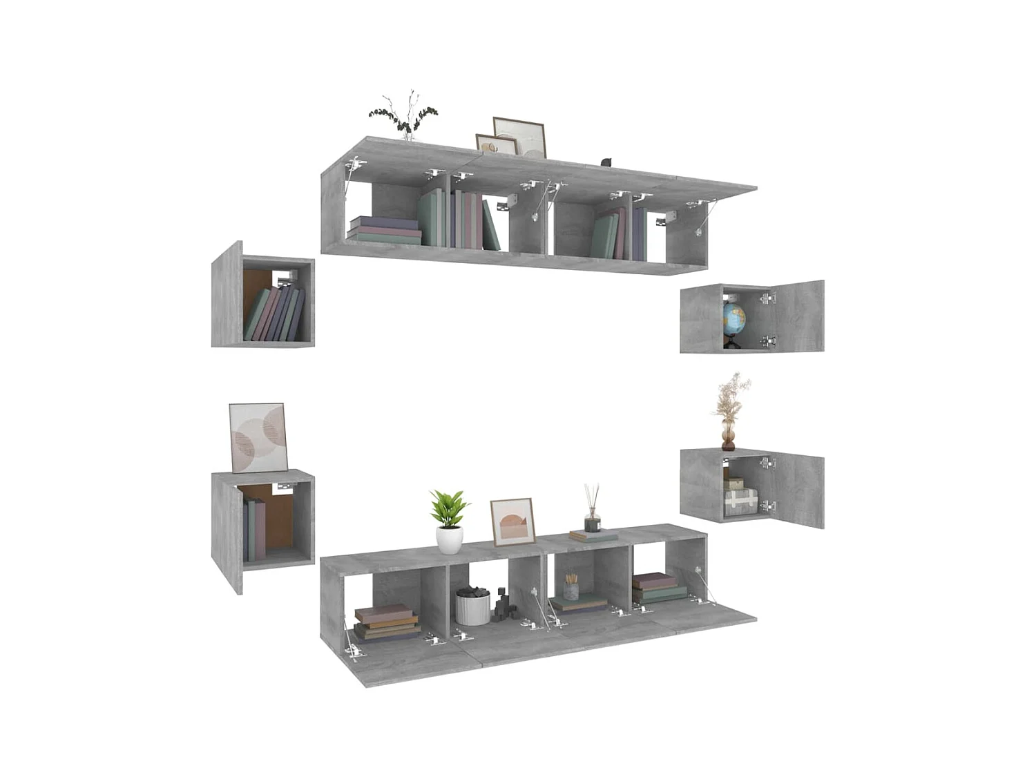 Clondalkin  Ensemble de meubles TV 8 pcs Sonoma gris Bois d'ingénierie