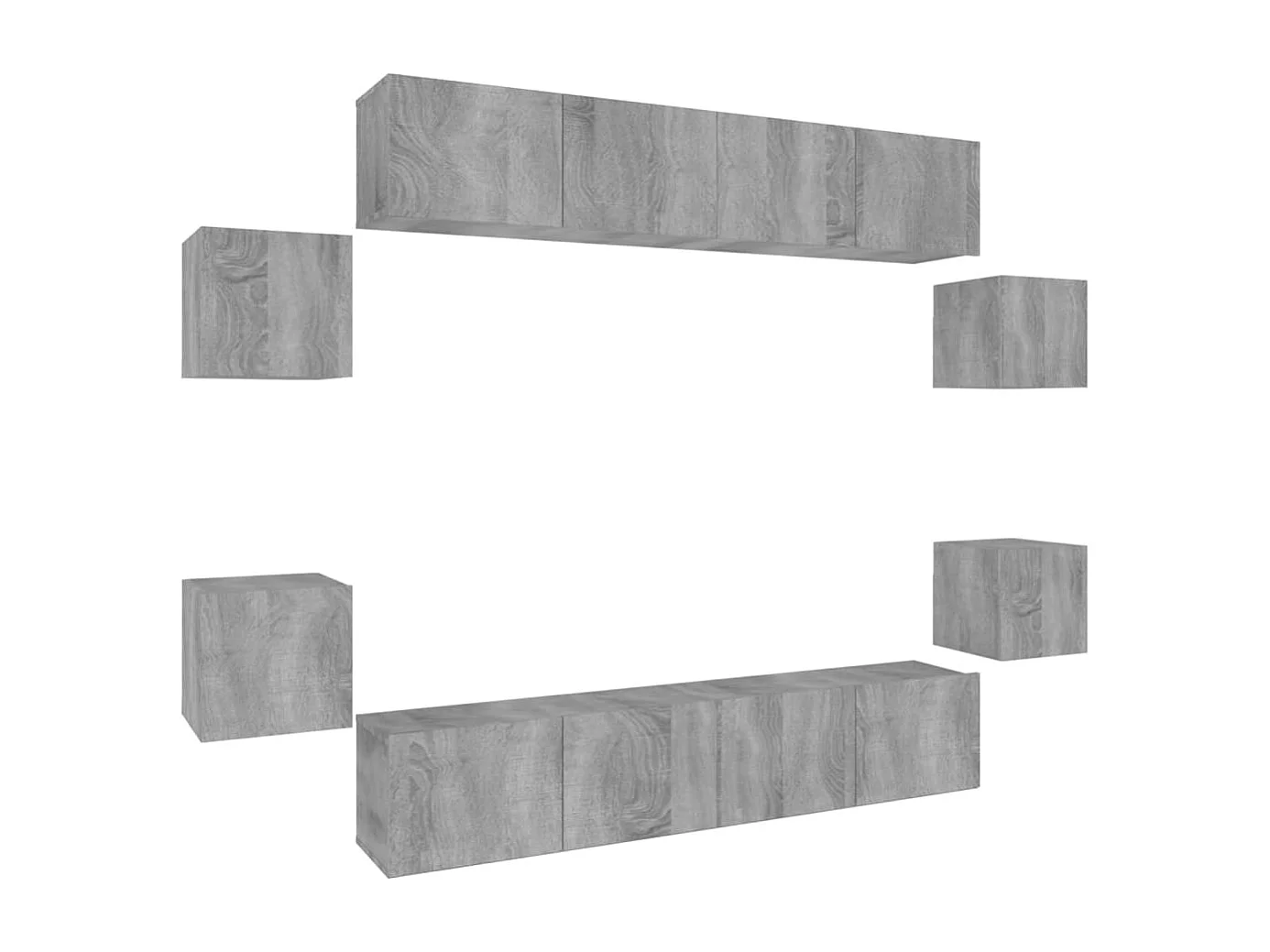 Clondalkin  Ensemble de meubles TV 8 pcs Sonoma gris Bois d'ingénierie