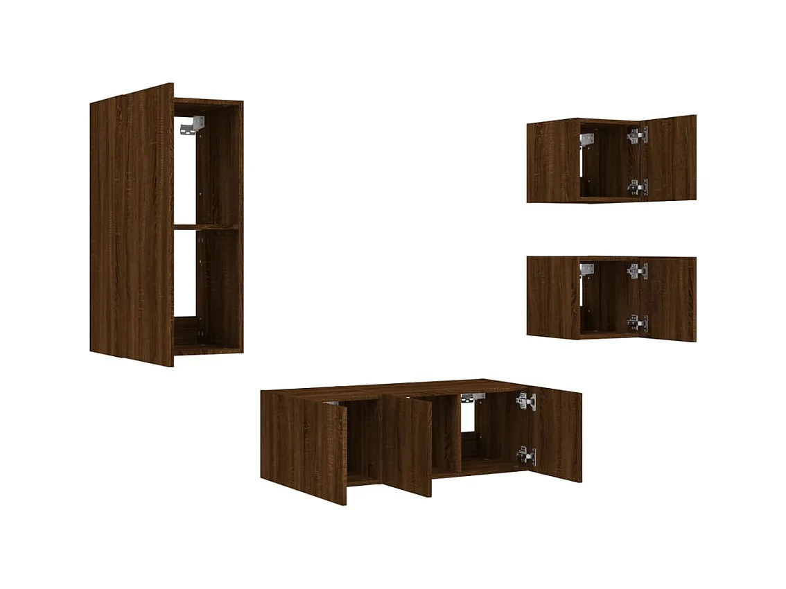 Sart-Saint-Laurent  Unités murales TV avec LED 5 pcs chêne marron bois d'ingénierie