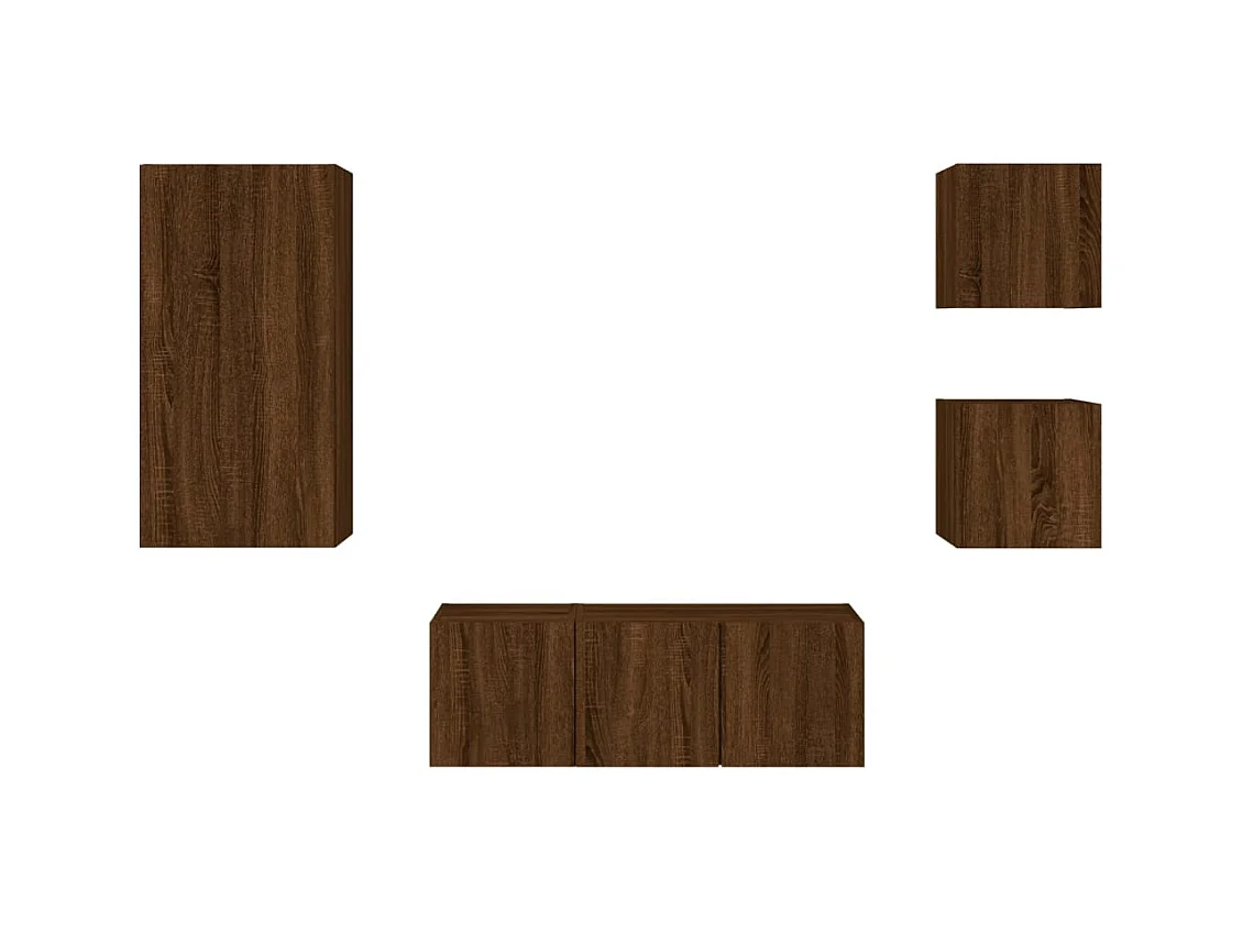 Sart-Saint-Laurent  Unités murales TV avec LED 5 pcs chêne marron bois d'ingénierie