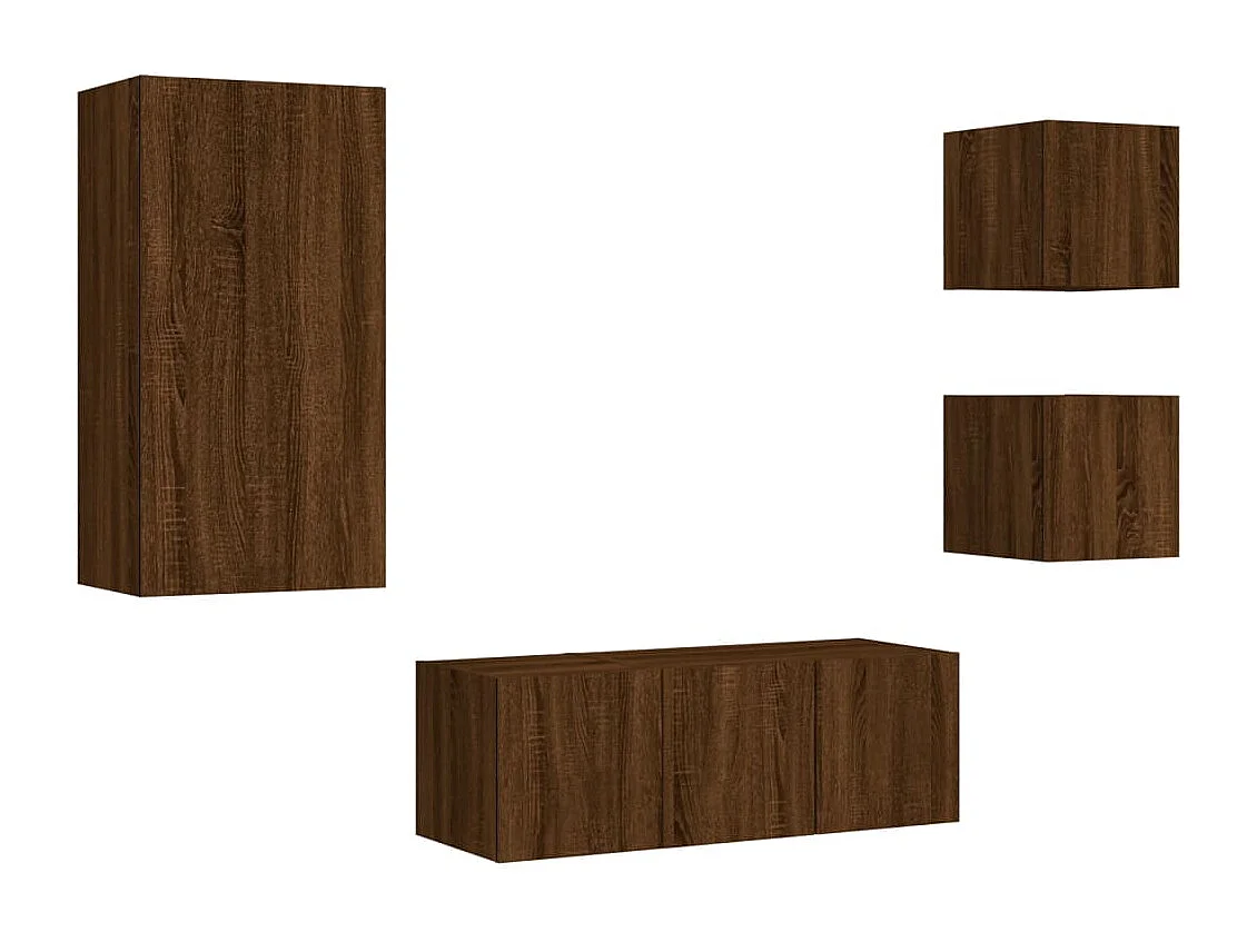 Sart-Saint-Laurent  Unités murales TV avec LED 5 pcs chêne marron bois d'ingénierie