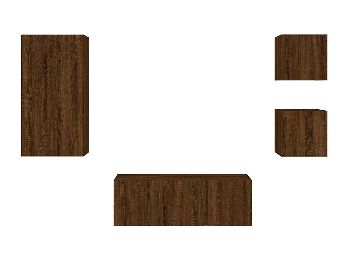 Sart-Saint-Laurent  Unités murales TV avec LED 5 pcs chêne marron bois d'ingénierie