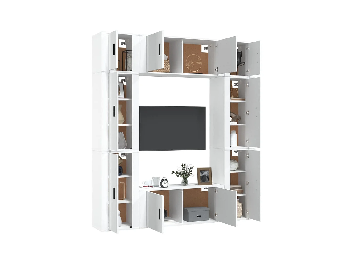 Efgan  Ensemble de meubles TV 8 pcs Blanc Bois d'ingénierie