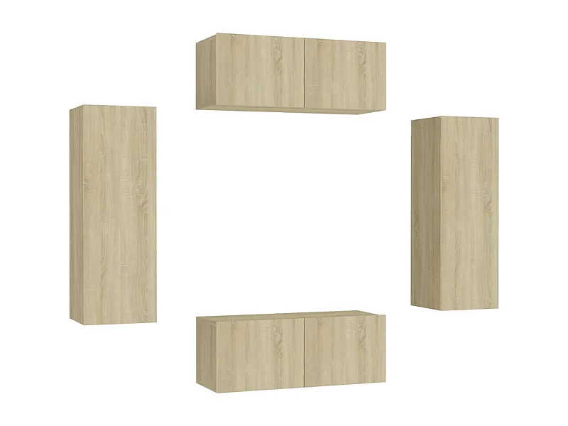 Maisons-Alfort  Ensemble de meubles TV 4 pcs Chêne sonoma Bois d'ingénierie