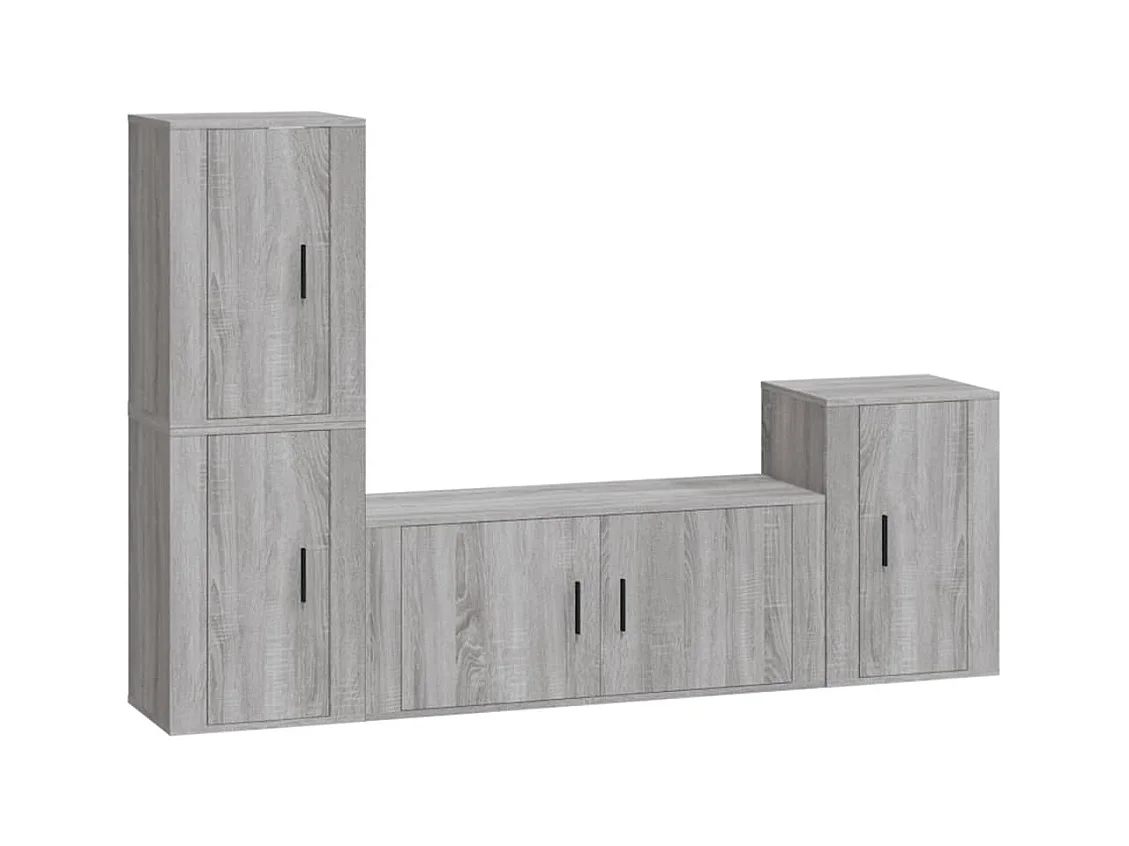 Albert-Etienne  Ensemble de meubles TV 4 pcs Sonoma gris Bois d'ingénierie