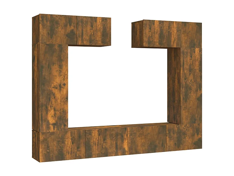 Nawal  Ensemble de meubles TV 6 pcs Chêne fumé Bois d'ingénierie