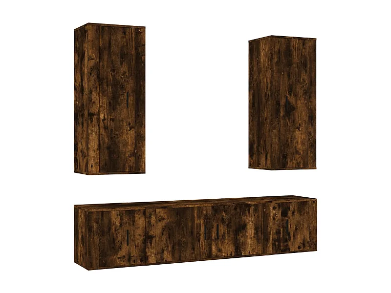 Gunner  Ensemble de meubles TV 5 pcs Chêne fumé Bois d'ingénierie