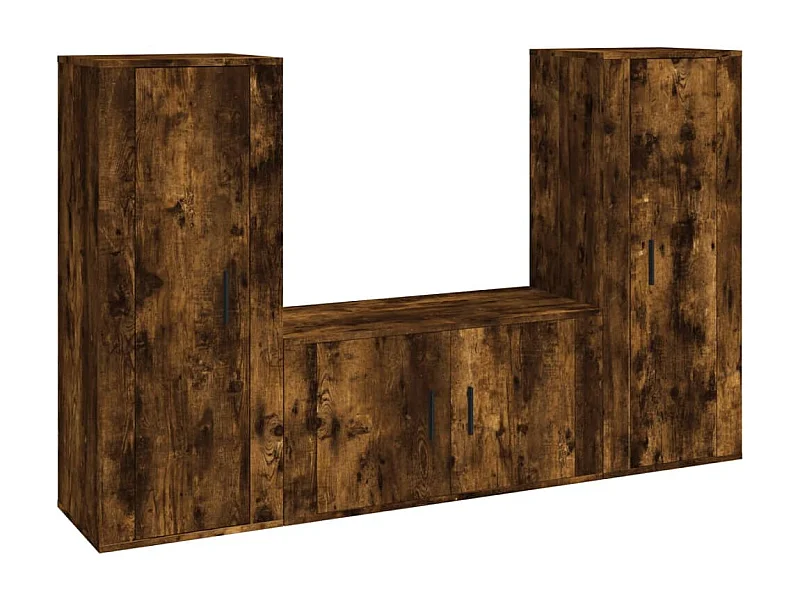Wenara  Ensemble de meubles TV 3 pcs Chêne fumé Bois d'ingénierie