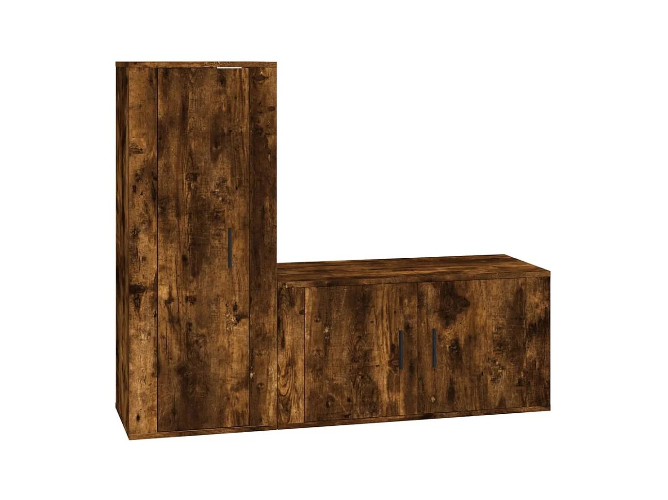 Emma  Set de muebles de TV 2 pzas madera contrachapada roble ahumado