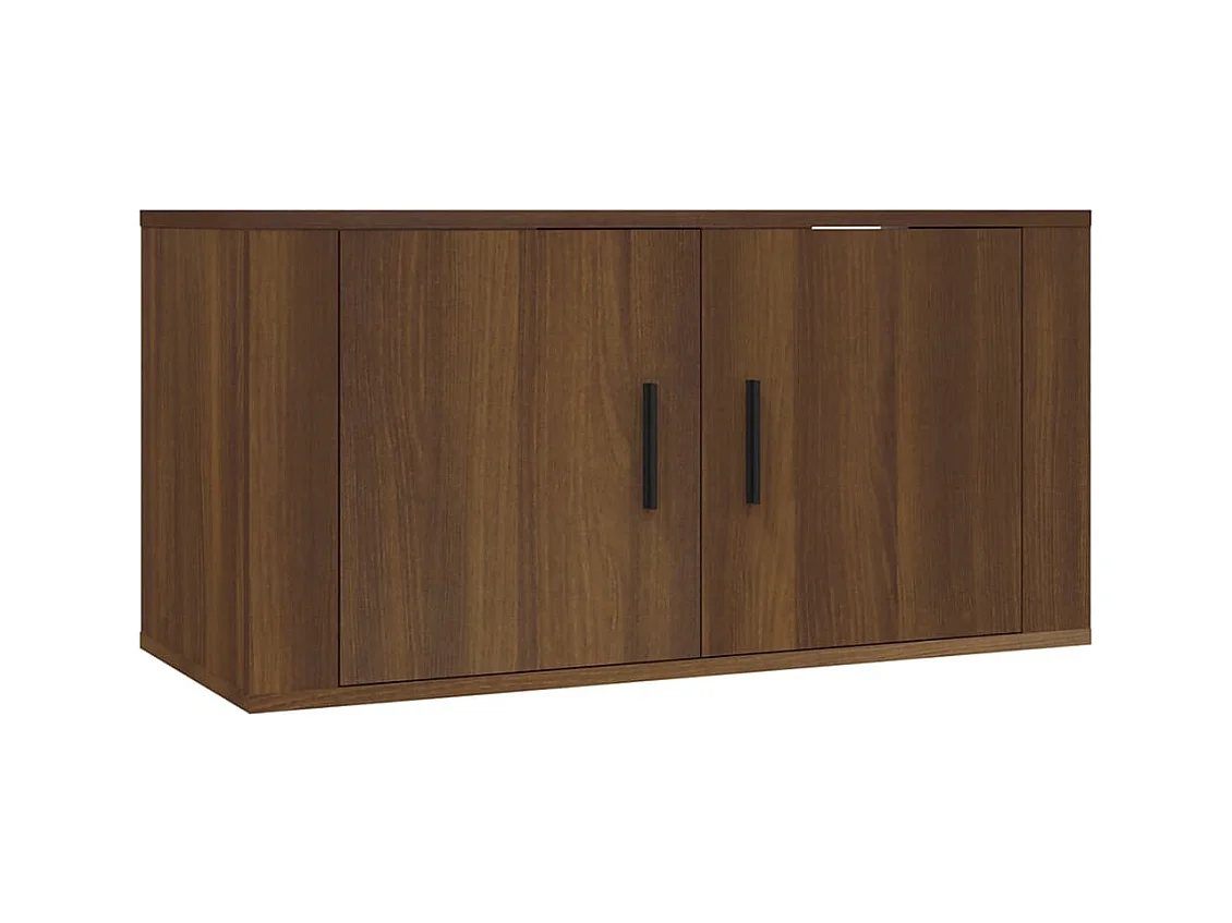 Emma  Set de muebles de TV 2 pzas madera contrachapada roble ahumado