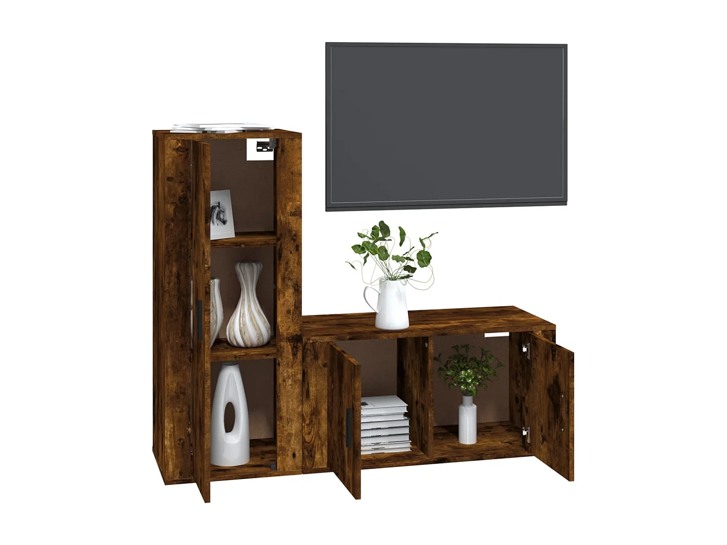 Emma  Ensemble de meubles TV 2 pcs Chêne fumé Bois d'ingénierie