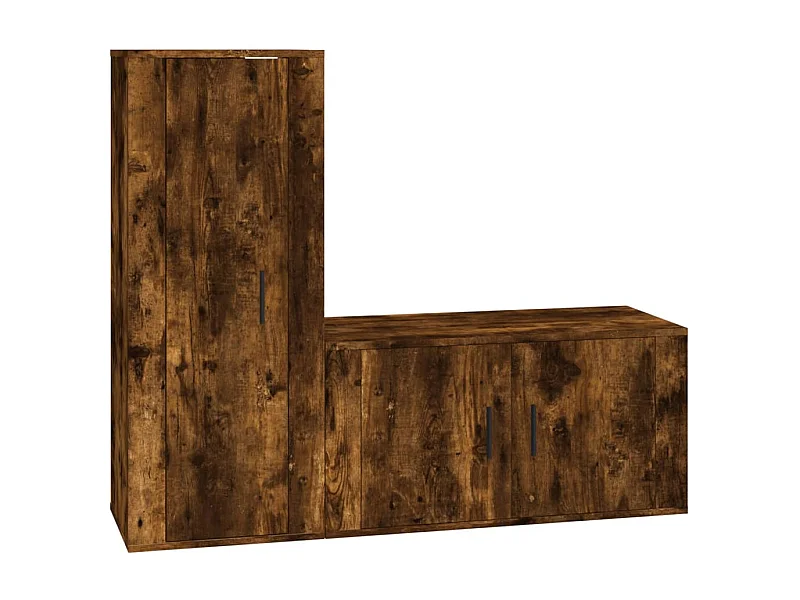 Emma  Ensemble de meubles TV 2 pcs Chêne fumé Bois d'ingénierie