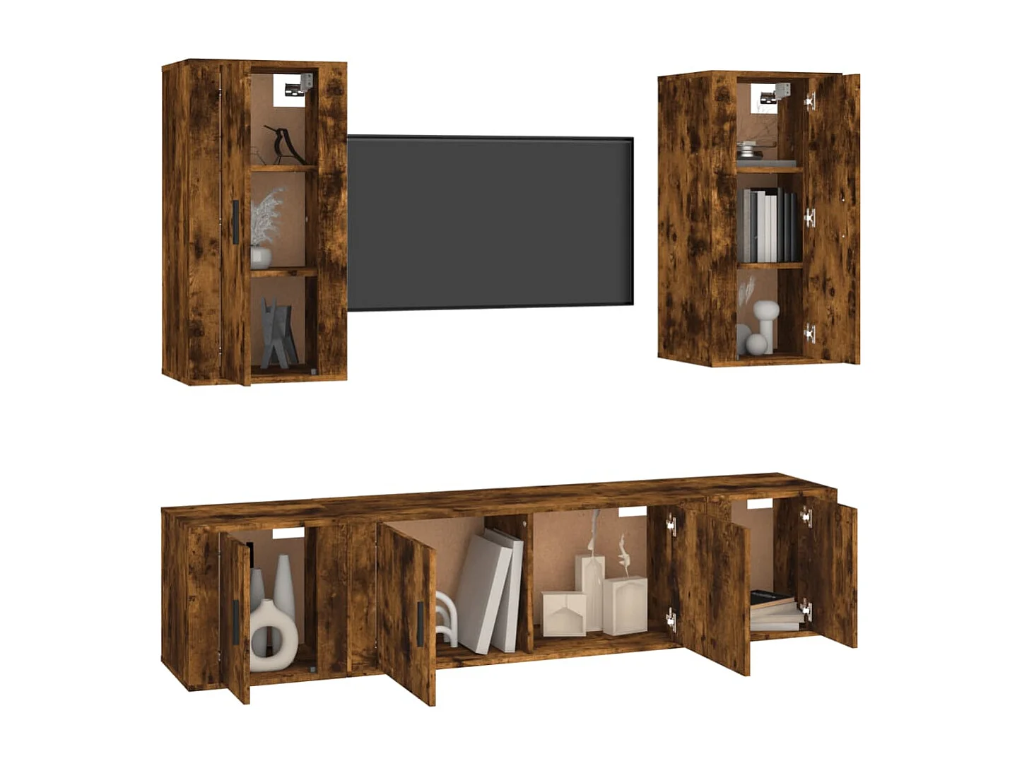 Erp  Ensemble de meubles TV 5 pcs Chêne fumé Bois d'ingénierie